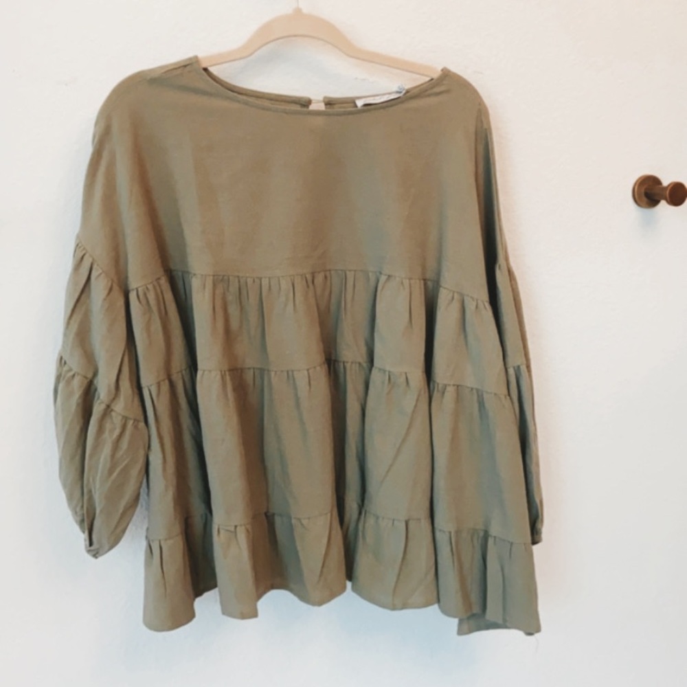 Petal & pup dark green top long sleeve